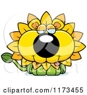 Poster, Art Print Of Goofy Dandelion Flower Lion Mascot