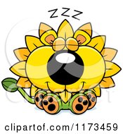 Poster, Art Print Of Sleeping Dandelion Flower Lion Mascot