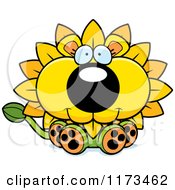 Poster, Art Print Of Happy Sitting Dandelion Flower Lion Mascot