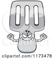 Cartoon Of A Mad Spatula Mascot Royalty Free Vector Clipart