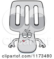 Cartoon Of A Sick Spatula Mascot Royalty Free Vector Clipart