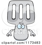 Cartoon Of A Surprised Spatula Mascot Royalty Free Vector Clipart