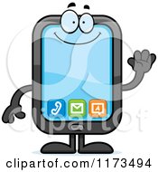 Poster, Art Print Of Waving Smart Phone Mascot