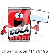 Poster, Art Print Of Happy Cola Mascot Holding A Mascot