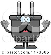 Cartoon Of A Screaming Electric Plug Mascot Royalty Free Vector Clipart