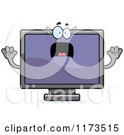 Cartoon Of A Screaming Television Mascot Royalty Free Vector Clipart by Cory Thoman