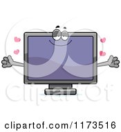 Cartoon Of A Loving Television Mascot Wanting A Hug Royalty Free Vector Clipart