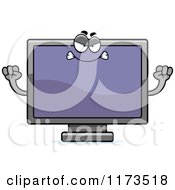 Cartoon Of A Mad Television Mascot Royalty Free Vector Clipart by Cory Thoman