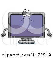Cartoon Of A Depressed Television Mascot Royalty Free Vector Clipart by Cory Thoman