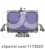 Cartoon Of A Sick Television Mascot Royalty Free Vector Clipart by Cory Thoman
