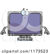 Cartoon Of A Surprised Television Mascot Royalty Free Vector Clipart