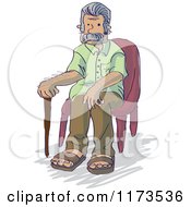 Poster, Art Print Of Senior Grandpa Man Sitting In A Chair