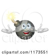 Poster, Art Print Of Welcoming Happy Bomb Mascot