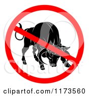 No Bull Prohibited Symbol Over A Cow