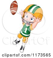 Boy Jumping To Catch A Football