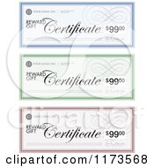 Clipart Of Gift Certificate Designs With Sample Text Royalty Free Vector Illustration