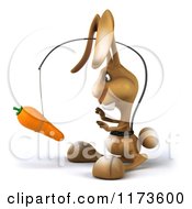 Clipart Of A 3d Brown Bunny Chasing A Carrot On A Stick 2 Royalty Free CGI Illustration