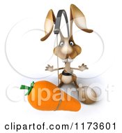 Clipart Of A 3d Brown Bunny Chasing A Carrot On A Stick 3 Royalty Free CGI Illustration