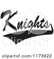 Black And White Tailsweep And Knights Sports Team Text