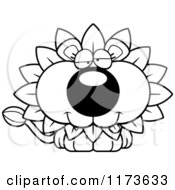 Poster, Art Print Of Black And White Goofy Dandelion Flower Lion Mascot