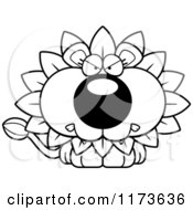Poster, Art Print Of Black And White Mad Dandelion Flower Lion Mascot