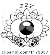 Poster, Art Print Of Black And White Sleeping Dandelion Flower Lion Mascot