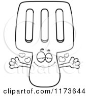 Poster, Art Print Of Black And White Loving Spatula Mascot Wanting A Hug