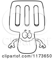 Poster, Art Print Of Black And White Happy Spatula Mascot