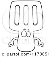 Poster, Art Print Of Black And White Surprised Spatula Mascot