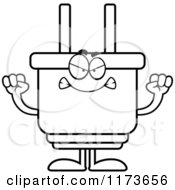 Poster, Art Print Of Black And White Mad Electric Plug Mascot