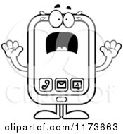 Poster, Art Print Of Black And White Screaming Smart Phone Mascot