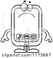 Poster, Art Print Of Black And White Depressed Smart Phone Mascot