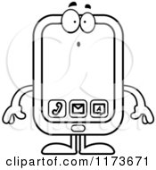Poster, Art Print Of Black And White Surprised Smart Phone Mascot