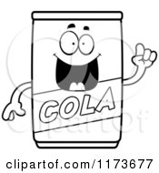 Cartoon Clipart Of A Smart Cola Mascot With An Idea Vector Outlined Coloring Page by Cory Thoman