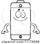 Poster, Art Print Of Black And White Happy Battery Mascot