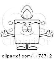 Poster, Art Print Of Black And White Loving Candle Mascot Wanting A Hug