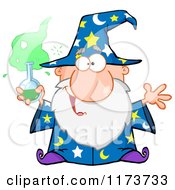 Poster, Art Print Of Old Wizard Man Holding A Science Beaker