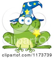 Poster, Art Print Of Wizard Frog With A Hat And Magic Wand In His Mouth