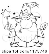 Poster, Art Print Of Black And White Mad Old Wizard Casting A Spell