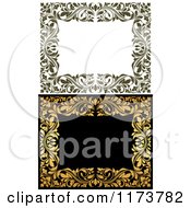 Clipart Of Frames Of Ornate Vines Royalty Free Vector Illustration