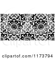 Seamless Black And White Arabic Floral Pattern