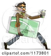 Poster, Art Print Of Hacker Identity Thief Carrying A Credit Card And Cash