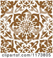 Poster, Art Print Of Seamless Brown And White Arabic Floral Pattern