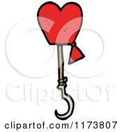 Cartoon Of A Heart Hook Royalty Free Vector Clipart by lineartestpilot