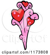 Cartoon Of A Pink Splash With Hearts Royalty Free Vector Clipart