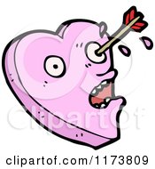 Poster, Art Print Of Pink Heart Mascot Shot With Cupids Arrow