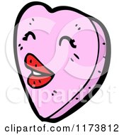 Cartoon Of A Pink Heart Mascot Royalty Free Vector Clipart by lineartestpilot