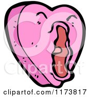 Cartoon Of A Pink Heart Mascot Screaming Royalty Free Vector Clipart