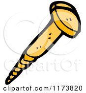 Cartoon Of A Screw Royalty Free Vector Clipart