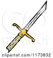 Cartoon Of A Sword Royalty Free Vector Clipart